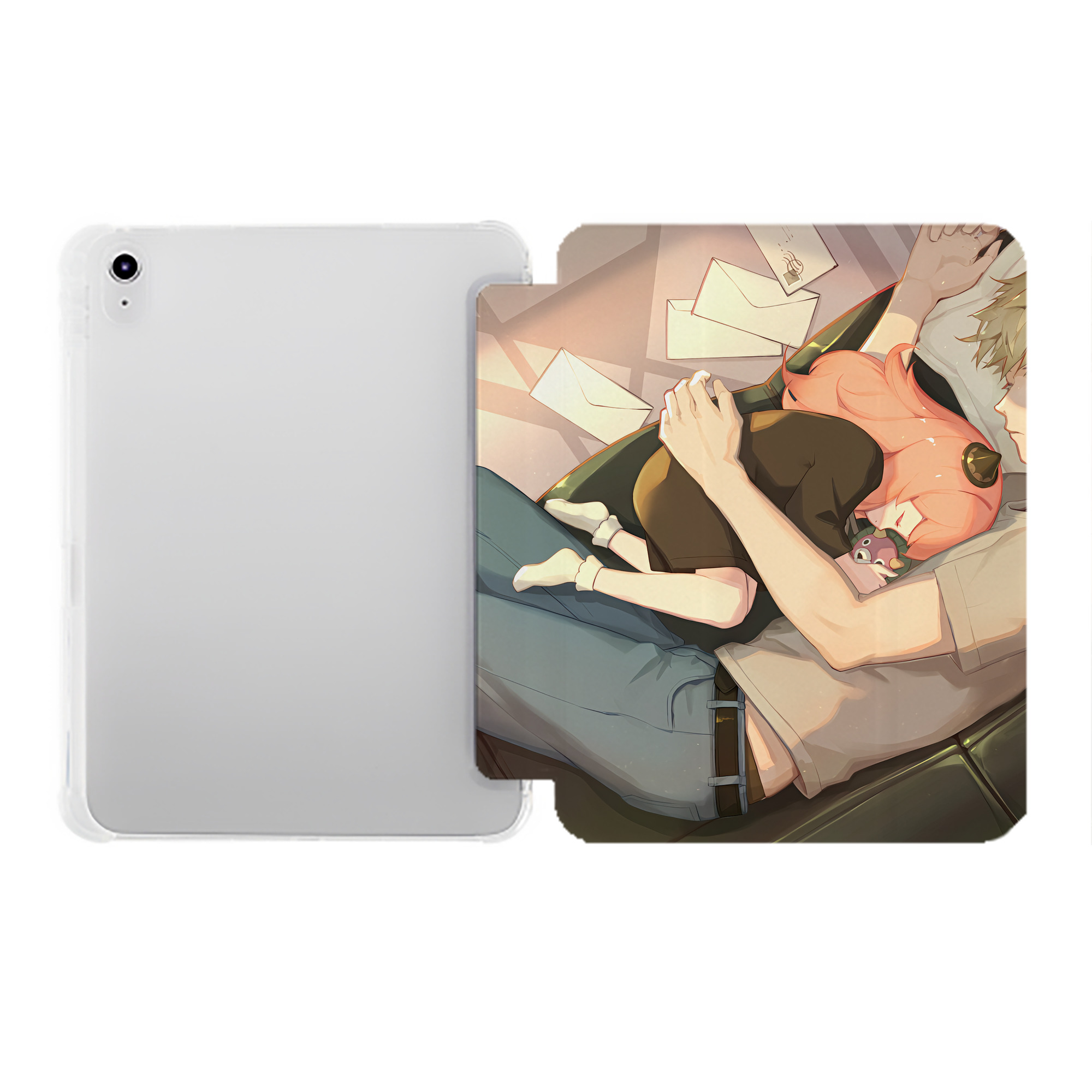 （画像用） SPY×FAMILY间谍家家酒 IPad ケース ペン収納付き 三つ折りスタンド PUレザー×シリコン 対応機種9.5/10.5/10.9インチ